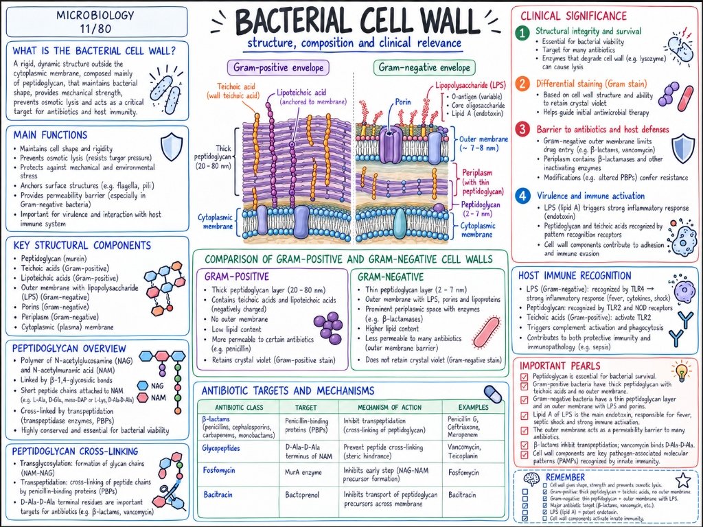 Bacterial Cell Wall โ Structure, composition, peptidoglycan, and clinical relevance